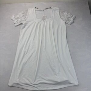 Exclusive Women's XL NWT White Lace Sleeve Shift Dress Romantic Boho